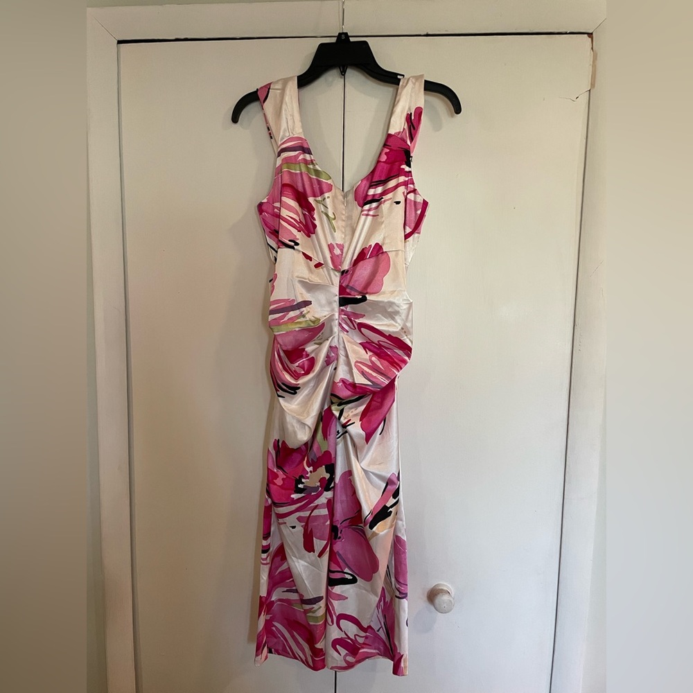 Floral/ satin day dress by London Style Nights in perfect condition size 16